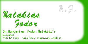 malakias fodor business card